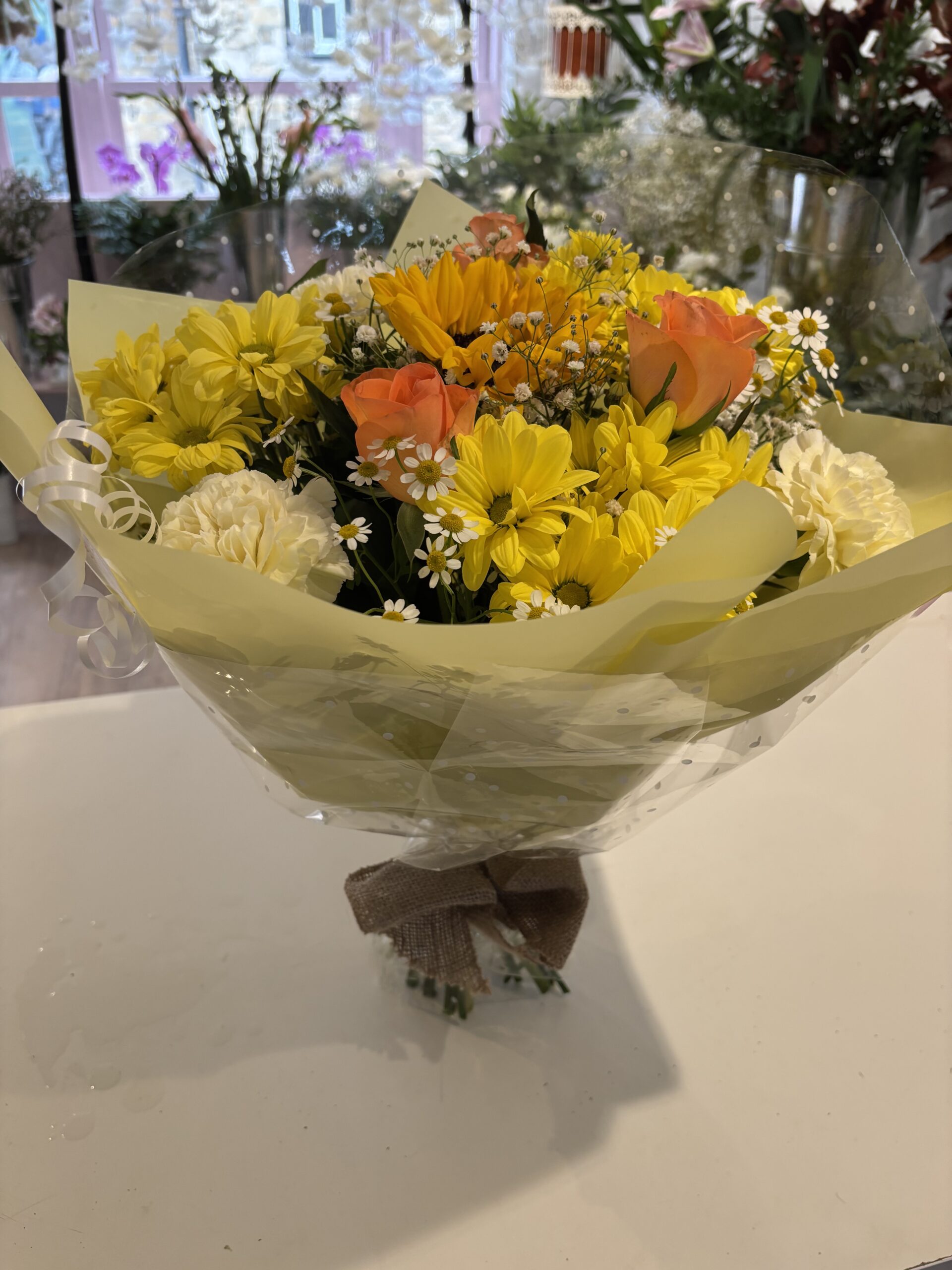 Drop of Sunshine – Yellow Hand-Tied Bouquet ❀